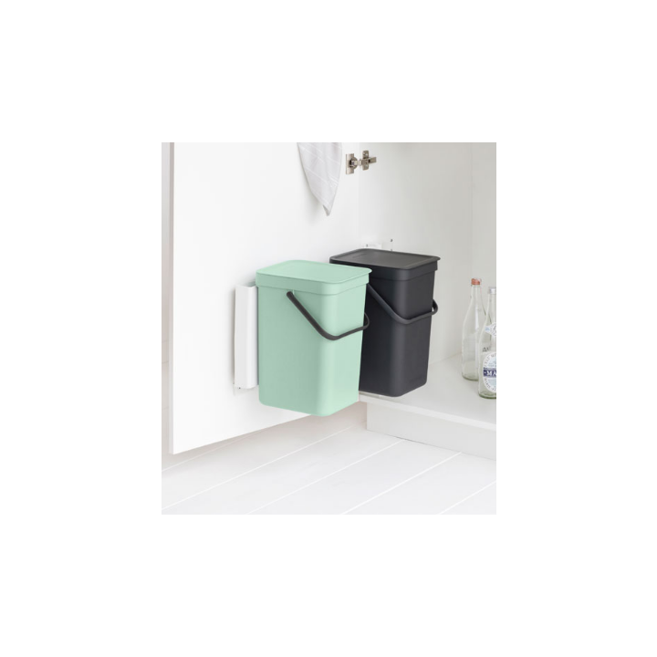 Brabantia, afvalemmers, 2x12 liter, jade/donkergrijs, VB 214448 - 1