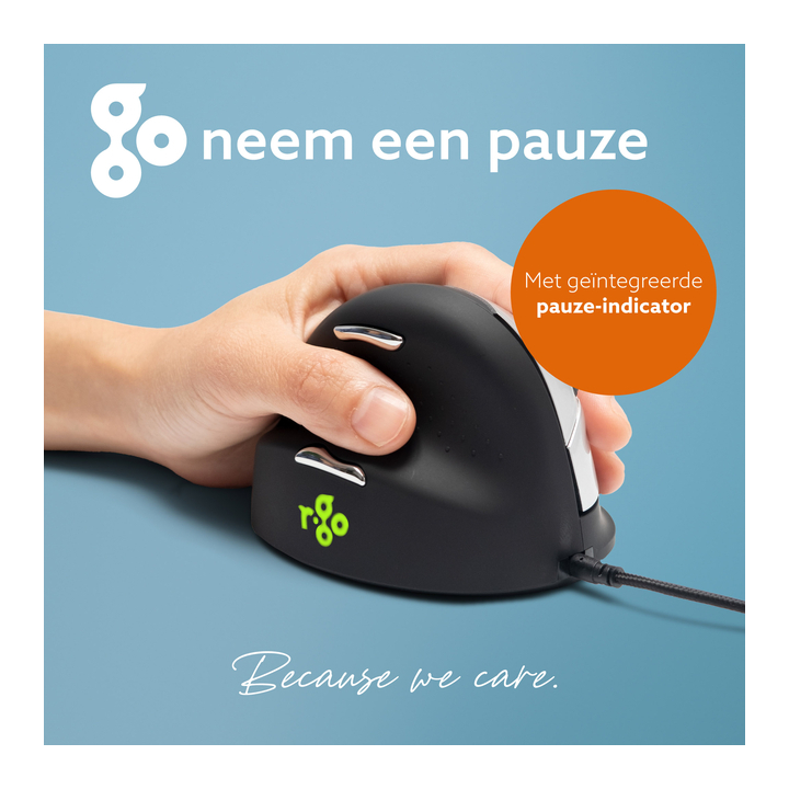 Muis r-go he muis medium links zwart(rgohele) - 2