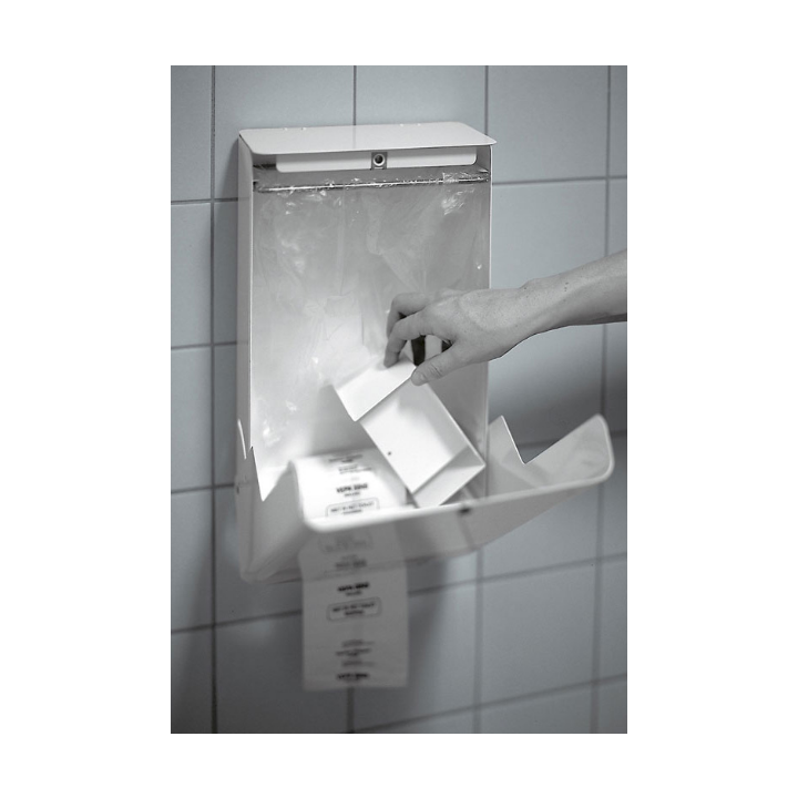 Combi sanitaire afvalbak, 250x120x390 mm, wit, VB 544040 - 1