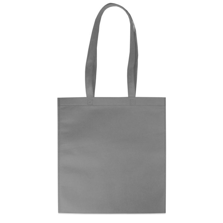 Draagtas, non-woven, 38x42cm, lange lus, grijs (200 stuks) - 0