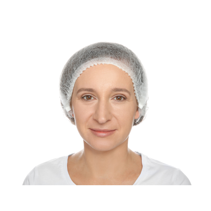 Haarnetje, 53cm, non woven, wit (100 stuks) - 0