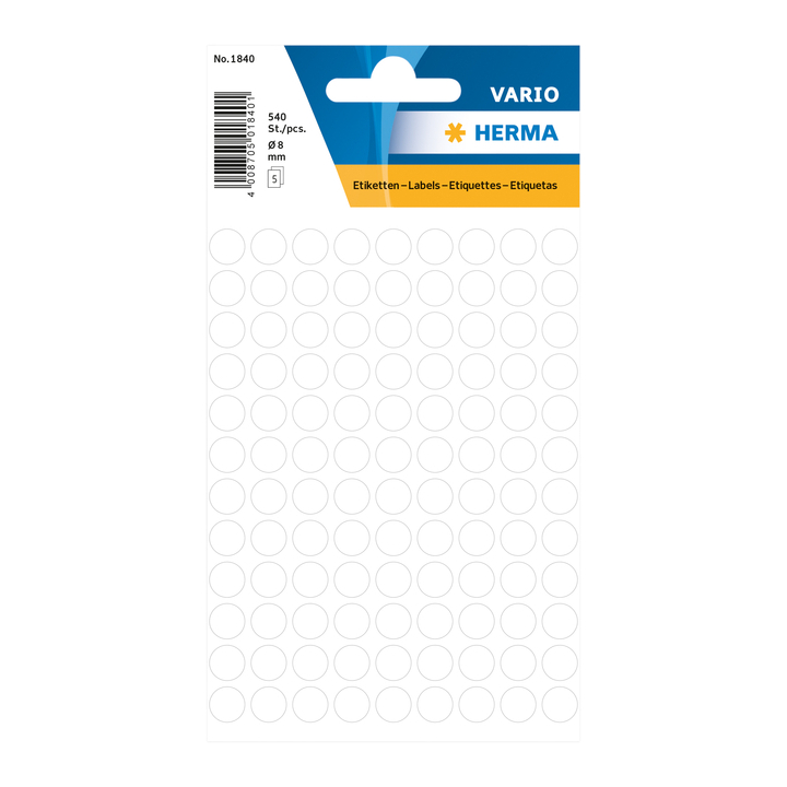 Etiket herma 1840 rond 8mm 540st - 0