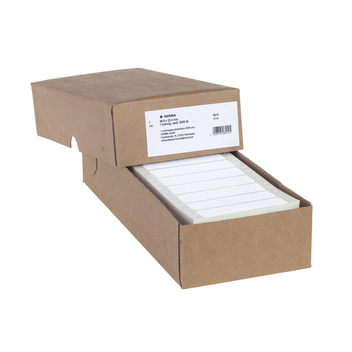 Etiket herma pinfeed 8210 1baans 88.9x23mm 6000st - 0