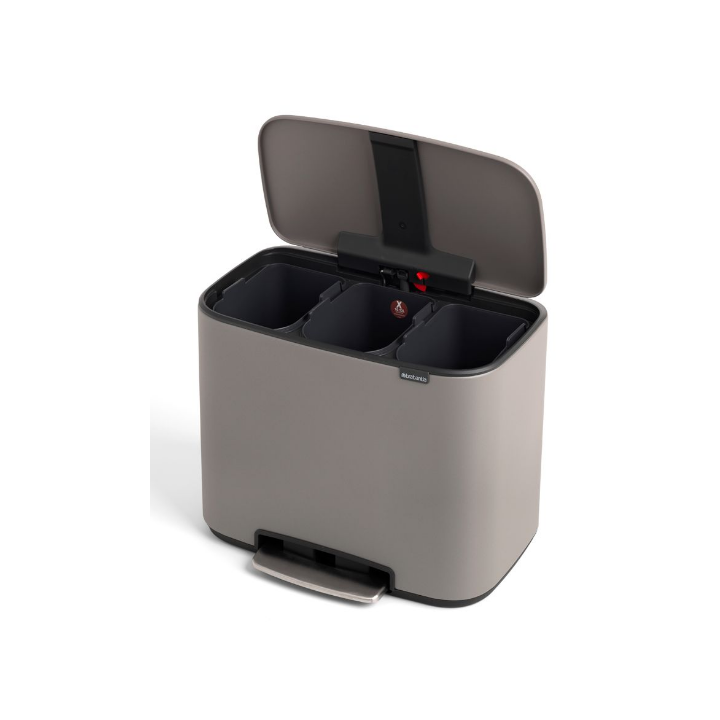 Brabantia, pedaalemmer, 3x11 liter, grijs, VB 121524 - 1