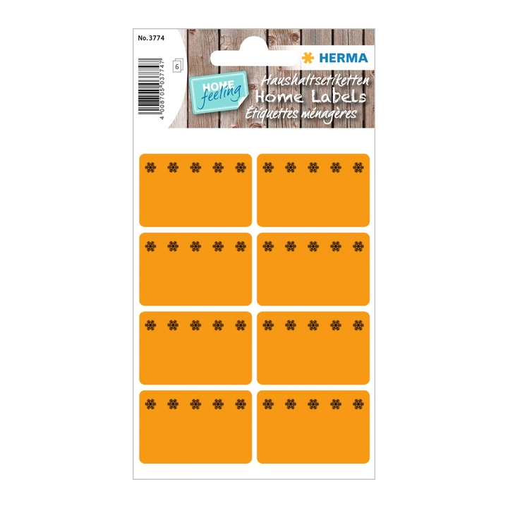 Etiket herma 3774 26x40mm diepvries oranje 48st - 0