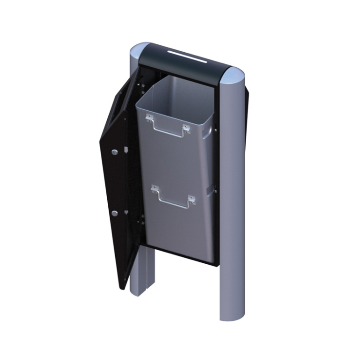 Binsystem, Double Bin afvalbak, 70 liter, zwart, VB 711529 - 1
