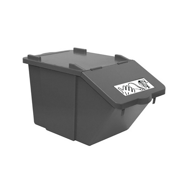 Recyclingbox, kunststof stapelbak, 45 liter, grijs,VB 206800 - 0