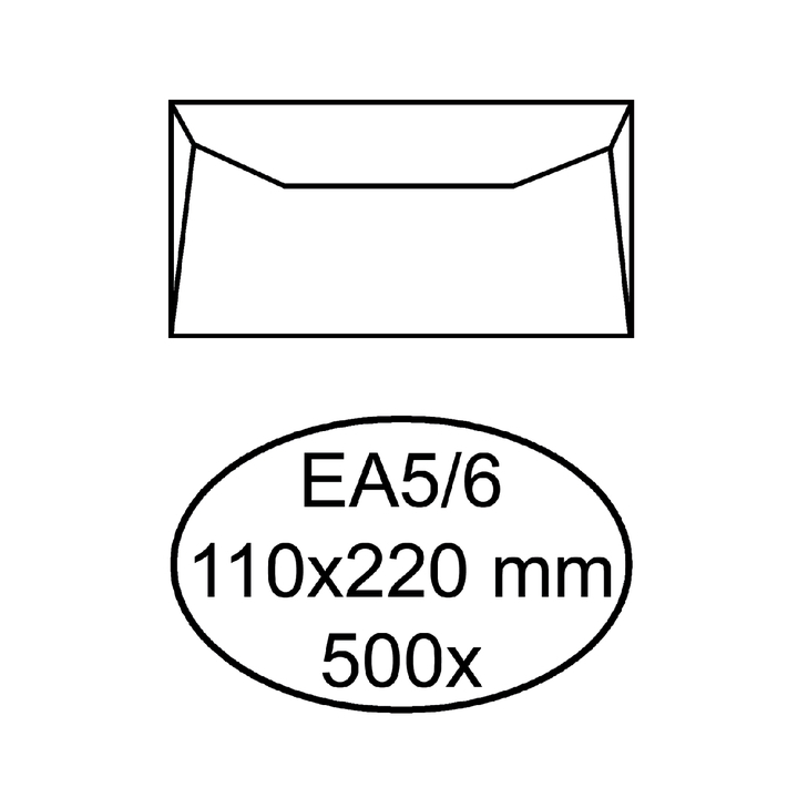 Quantore, envelop bank EA5/6, 110x220mm, wit (500 stuks) - 0