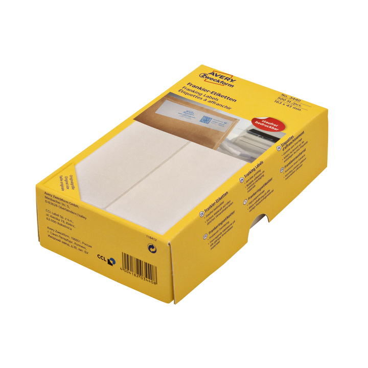 Etiket avery zweck 3440 163x43mm 500st - 0