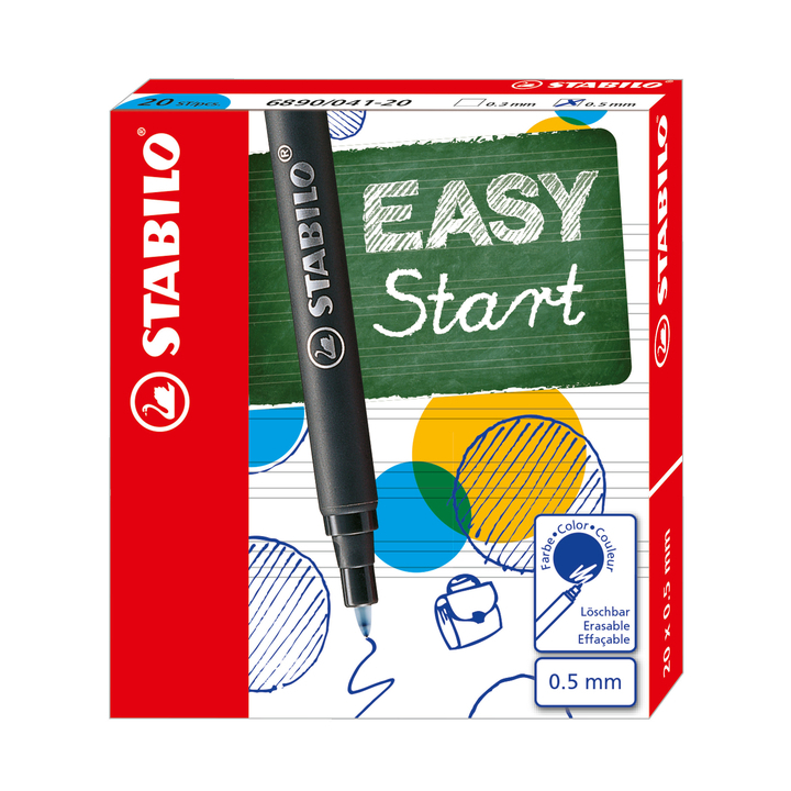 Rollerpenvulling stabilo easyoriginal f blauw ds/20st - 0