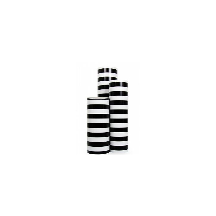 Cadeaupapier 50cmx200m 3226 Stripes Black White - 0