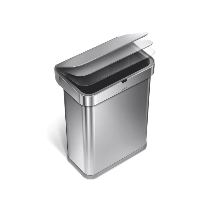 Simplehuman, afvalbak met sensor, 58 liter, mat RVS, VB 022284 - 3