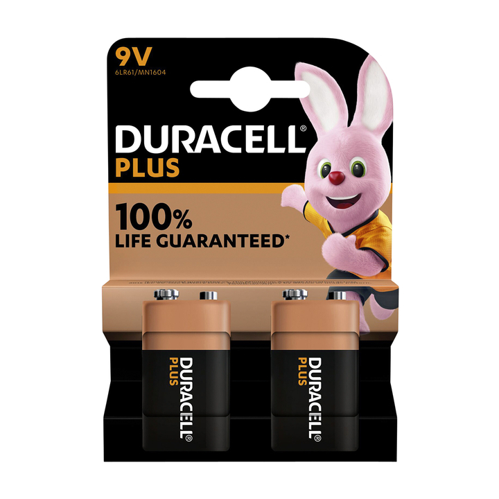 Batterij duracell plus blok 9v 2st(5000394142268) - 0