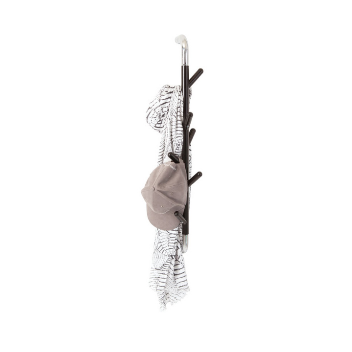 Wandkapstok Linair, 80 cm, 8-haaks, zwart/chroom, VB 718054 - 1