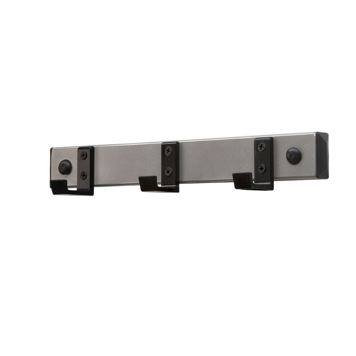 HIQ, wandkapstok, 30 cm, 3-haaks, alu/zwart, VB 034956 - 0