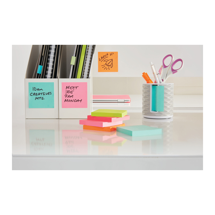Memoblok 3m post-it 653 38x51mm neon assorti kleur(653-tfen) - 2