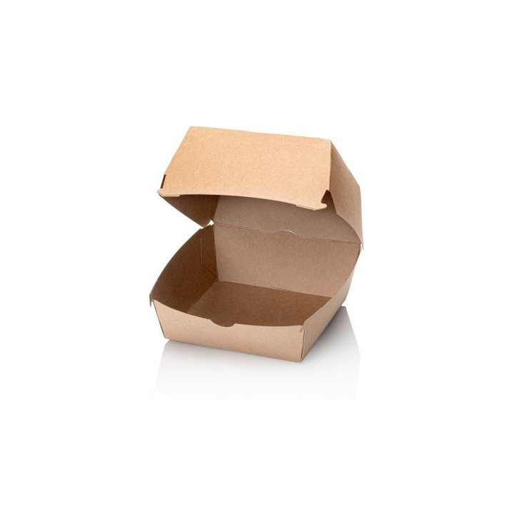 Hamburgerbox, 120x120x100mm, bruinkraft (400 stuks) - 0