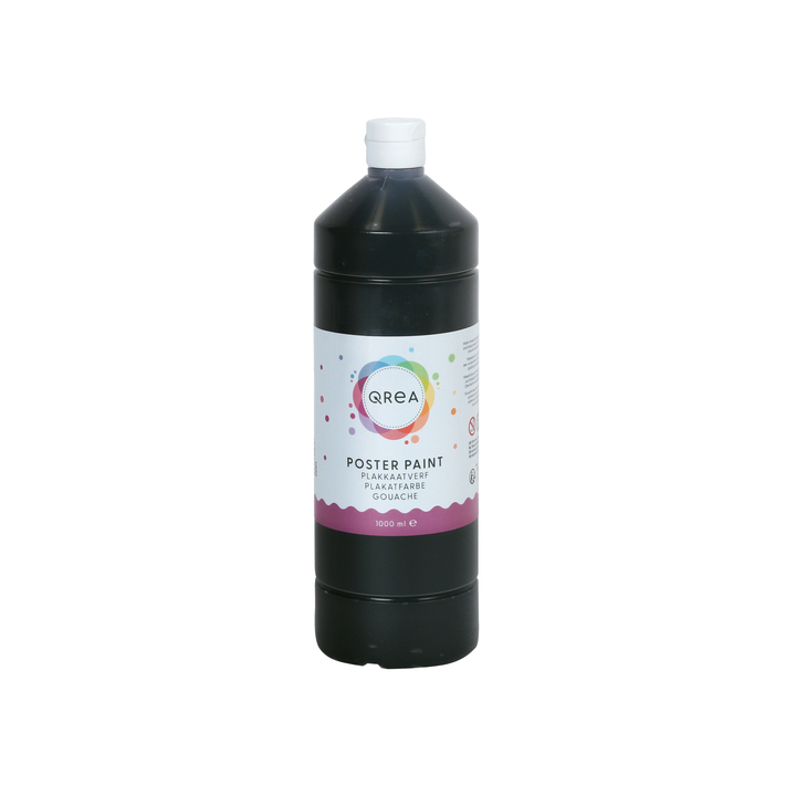 Plakkaatverf qrea zwart 1000ml(47520) - 0