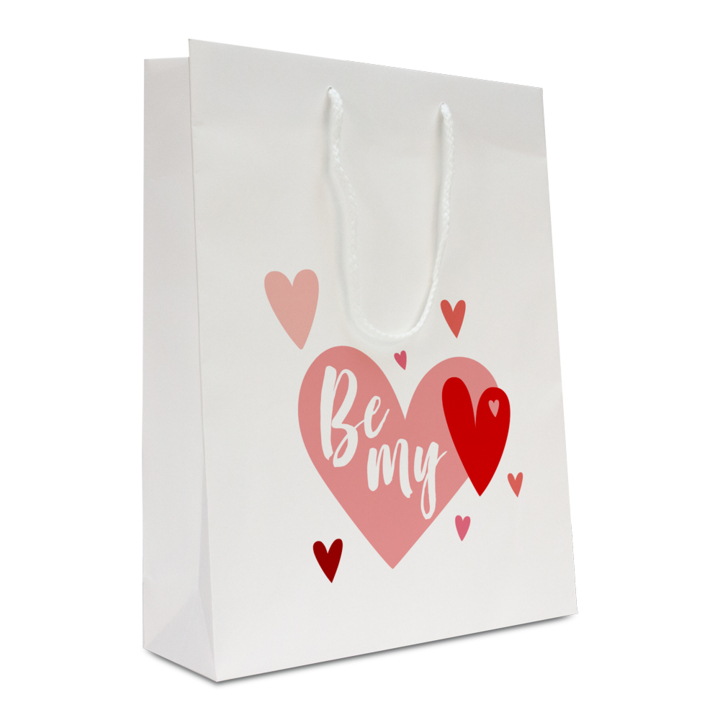 papieren valentijn tassen - 40+10x35cm,wit, (100st) - 0