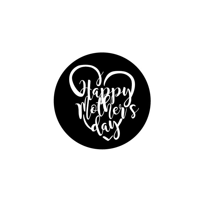 Etiketten Happy Mothers Day 30mm zwart/wit Rol/500st - 0