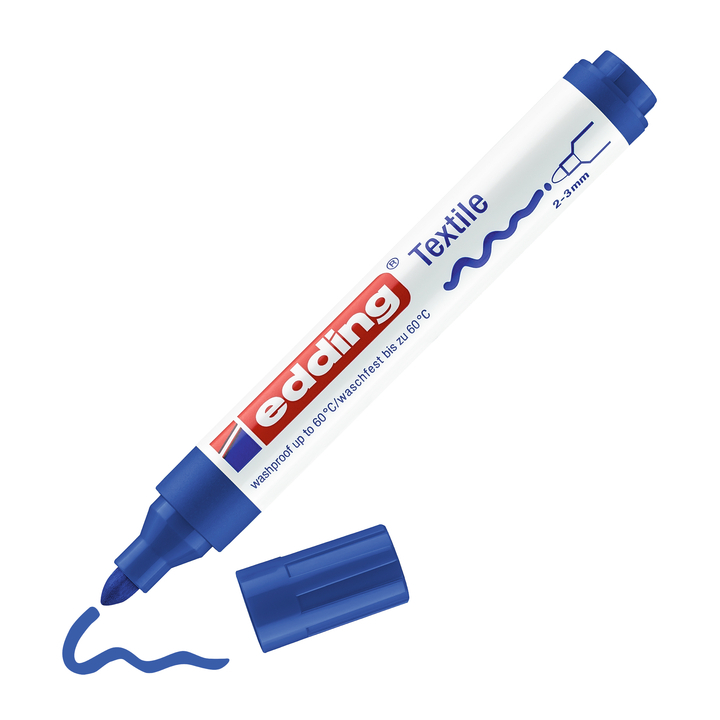 Viltstift edding 4500 textiel rond 2-3mm blauw - 1