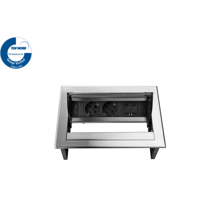 Filex, Power Desk In, 2x 230V, 1x keystone, RVS - 3