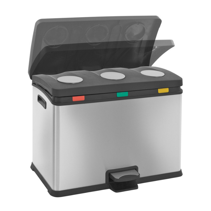 Rejoice EKO, pedaalemmer, 12+12+12 liter, mat RVS, VB 922836 - 1