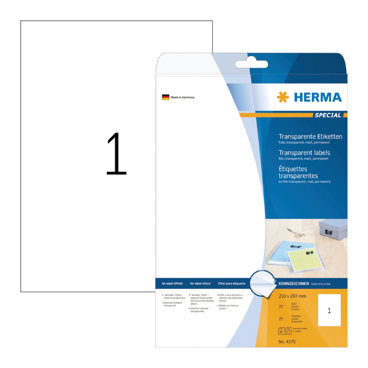 Etiket herma superprint 4375 a4 folie tr - 0