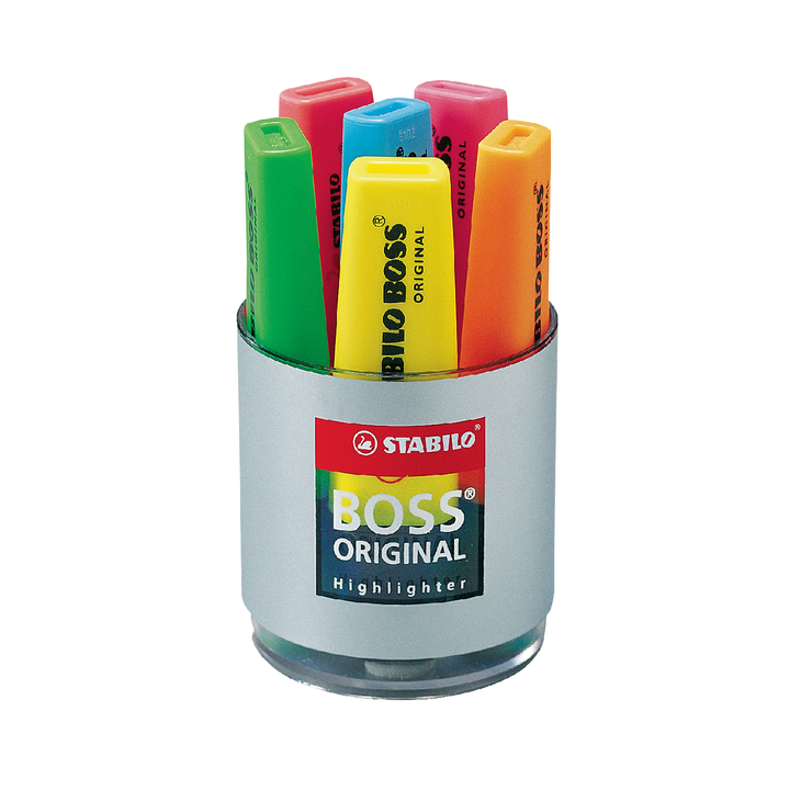 Markeerstift stabilo boss bureauset rond 6st ass - 0