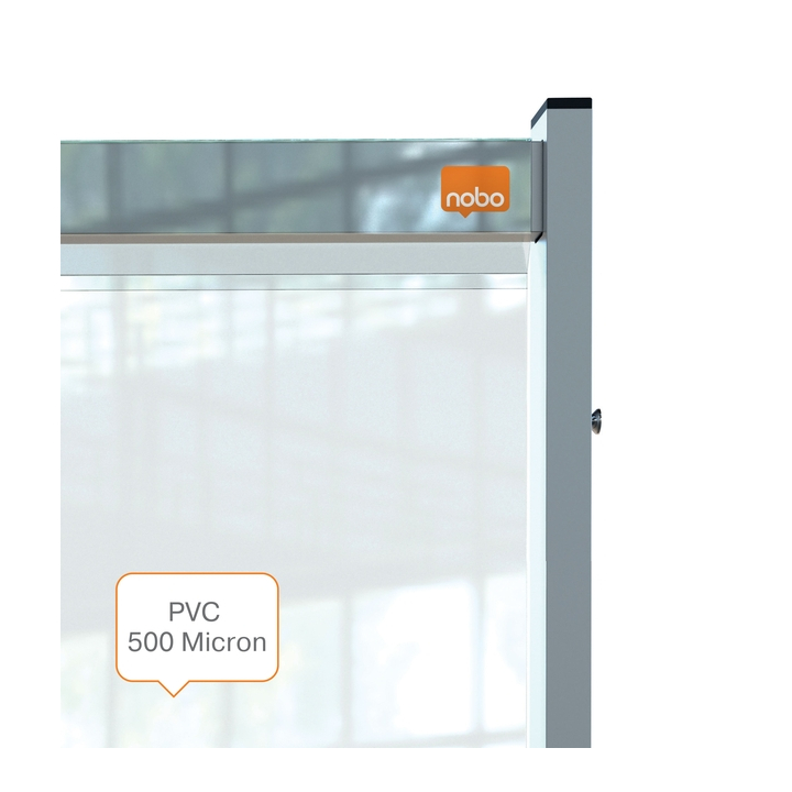 Bureauscherm nobo modulair doorzichtig pvc 750x820mm(1915550 - 2