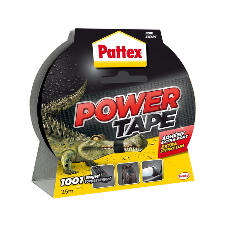 Plakband pattex power tape 50mmx25m zwart - 0