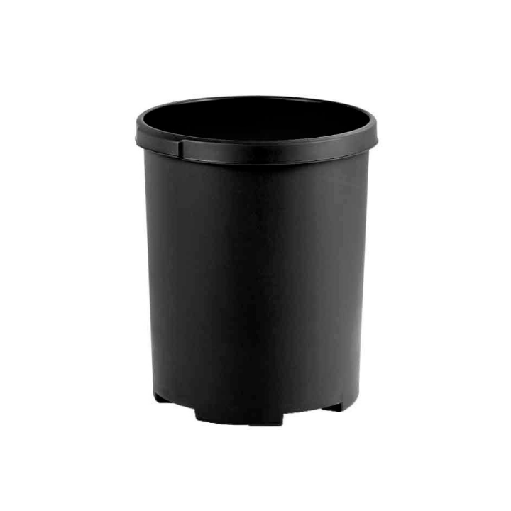 Kunststof papierbak, rond, 50 liter, zwart, VB 001836 - 0