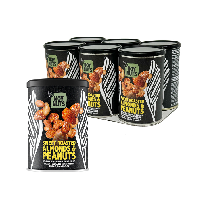 Pinda's noynuts gesuik en gebrand amand blik 135gr(70104484) - 0