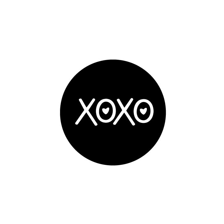 Etiketten XOXO 30mm zwart / wit Rol/500st - 0
