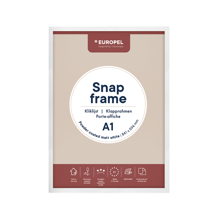 Kliklijst europel a1 25mm mat wit(355074) - 0