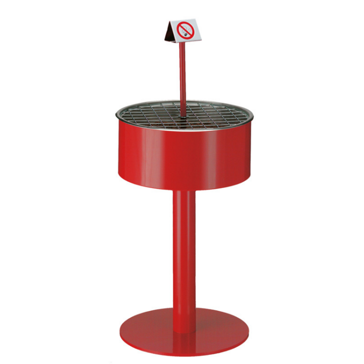 Zandasbak op voet, Ø460x950 mm, rood, VB 150390 - 0