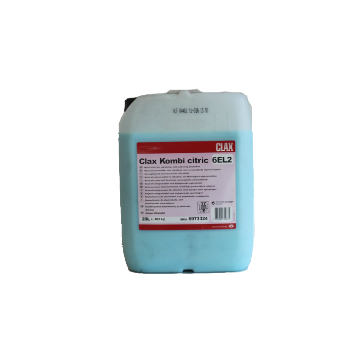 Clax Kombi Citric 6EL2, neutralisatiemiddel voor wasserijen, 20 liter (1 stuk) | OP=OP AANBIEDING - 0