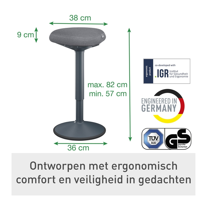 Actieve stakruk leitz ergo met comfortzitting(65450089) - 2