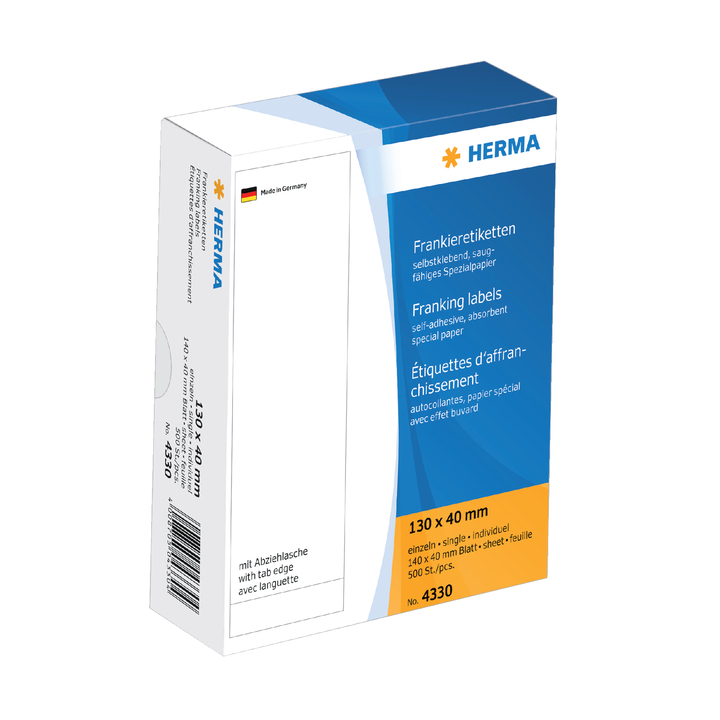 Etiket herma frankeer 4330 130x40mm 500st - 0