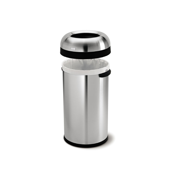 Simplehuman Bullet, afvalbak, 60 liter, mat RVS, VB 000756 - 1