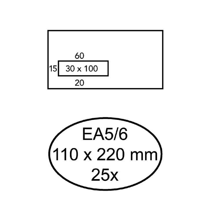 Envelop quantore venster vl ea5/6 110x220 80gr zk(158040) - 0