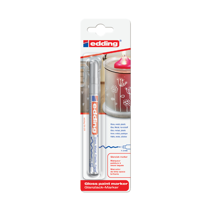 Viltstift edding 751 lak perm rond 2mm zilver - 0