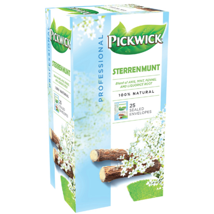 Pickwick Professional, thee, 2 gram, sterrenmunt, 4016826 (25 stuks) - 2