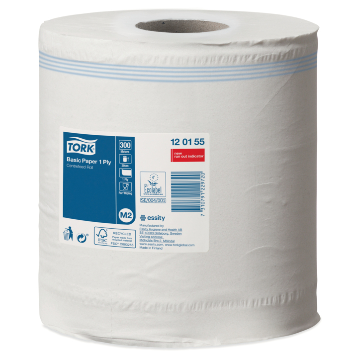 Tork Universal | Midi Poetsrol | 300 Meter | 1-Laags | Recycled | M2 | Wit | 120155 (6 stuks) - 1