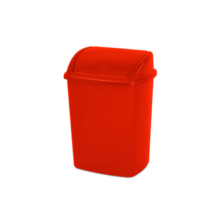 Afvalbak met swingdeksel, 15 liter, rood, VB 048416 - 0