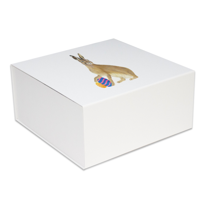 Luxe pasen magneetdozen, haas (42,5x33,3x9,7cm), wit, (25st) - 0