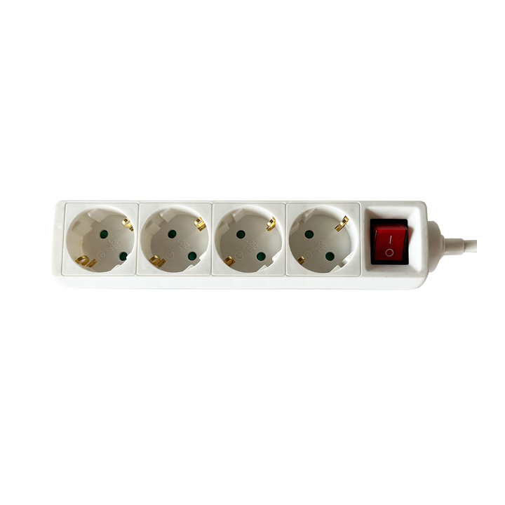 Stekkerdoos brasq  4 voudig 3 meter wit(8742610) - 0