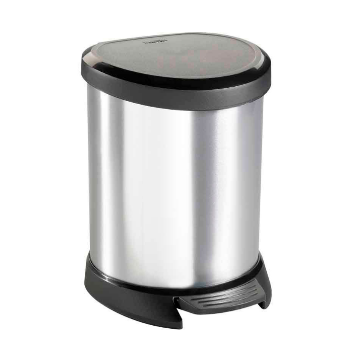 Decobin, pedaalemmer, 5 liter, zilver/zwart, VB 160018 - 0