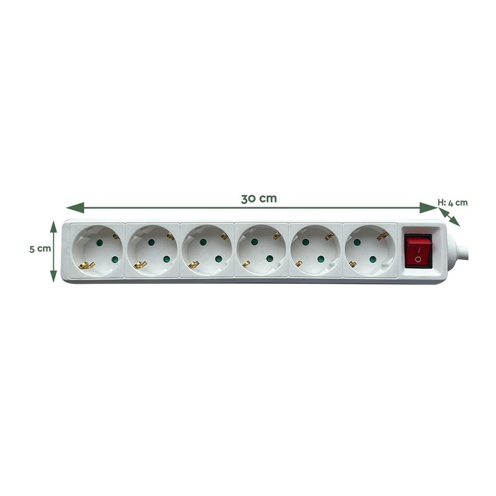 Stekkerdoos brasq  6 voudig 3 meter wit(8742618) - 1