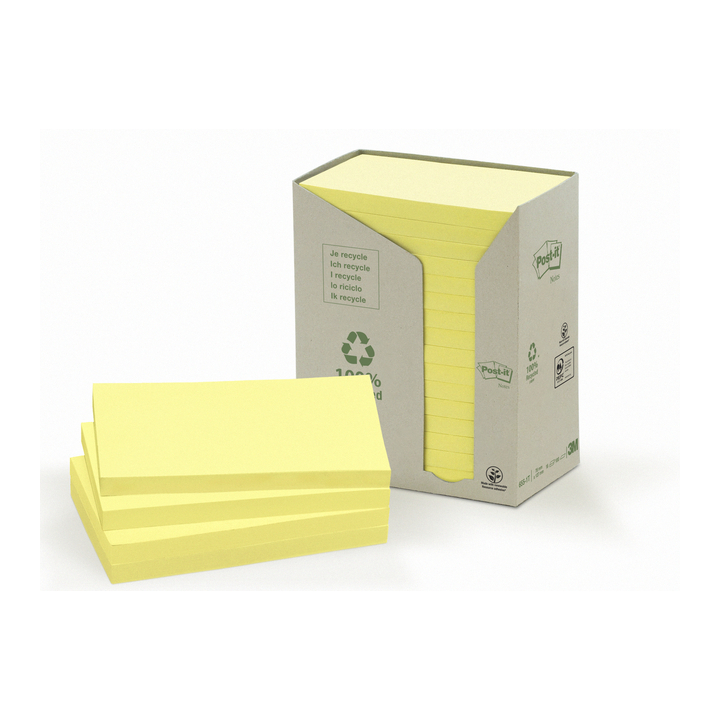 Memoblok 3m post-it 655 kringloop geel - 0